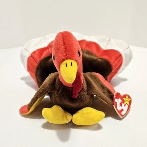 Ty Beanie Baby Gobbles the Turkey (1996)  Original Hang & Tush Tags–Thanksgiving